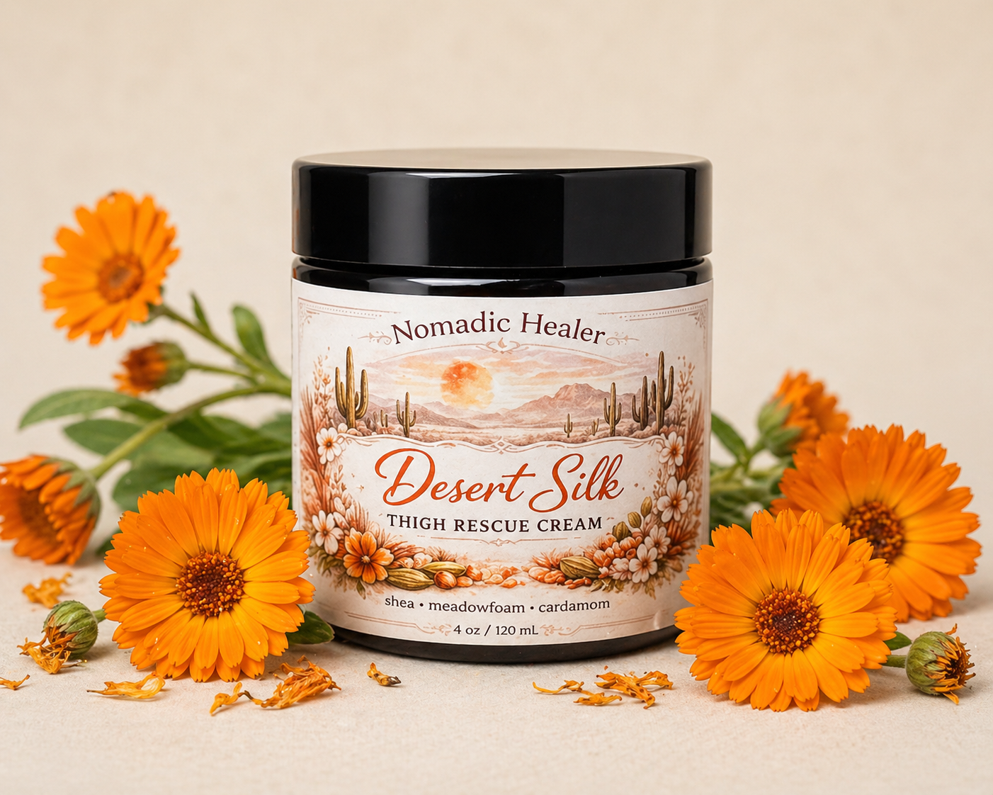 Desert Silk Thigh Rescue Cream | Organic Anti-Chafe Cream for Inner Thighs, Friction Relief & Soothing Skin Protection