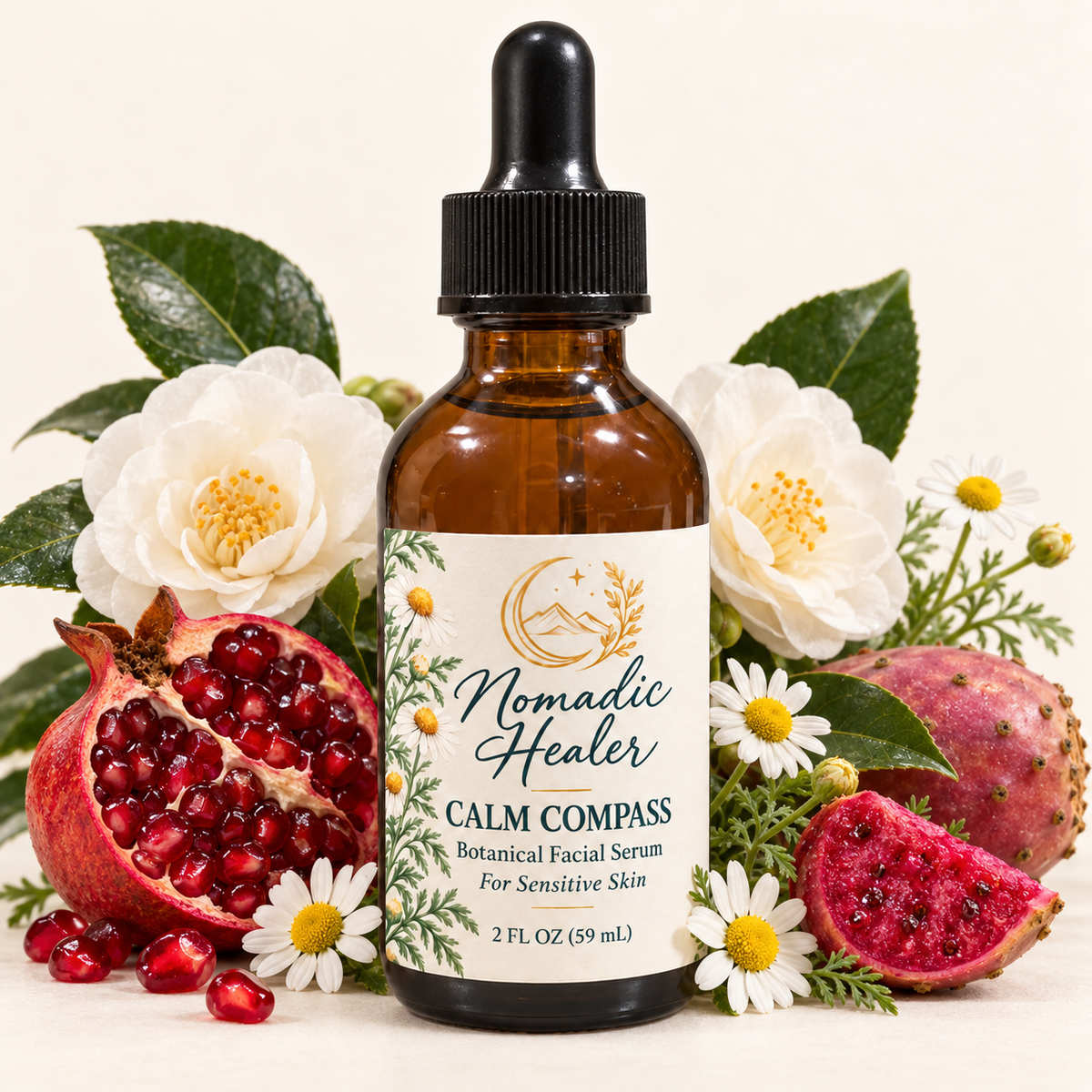 Nomadic Healer Calm Compass Facial Serum for Sensitive, Redness-Prone Skin | 2 oz