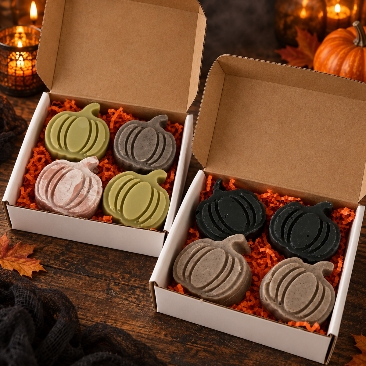 Harvest Pumpkin Soap Gift Box | Set of 4 Botanical Holiday Soaps