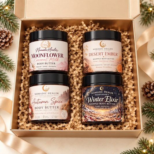 Holiday Body Butter Sampler Gift Box – Four 4 oz Jars | Nomadic Healer